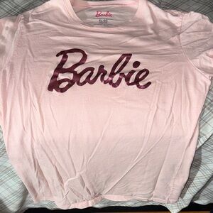 Barbie Light Pink Tee with Metallic Berry Logo